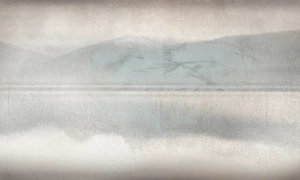 Tapeta Metalic Art Pejzaż nad jeziorem grey NG2024002