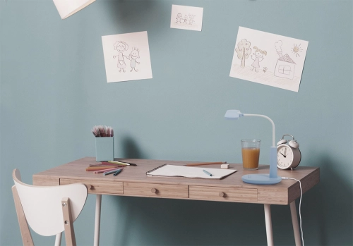 Lampka biurkowa K-BL1521 NIEBIESKI z serii MILO
