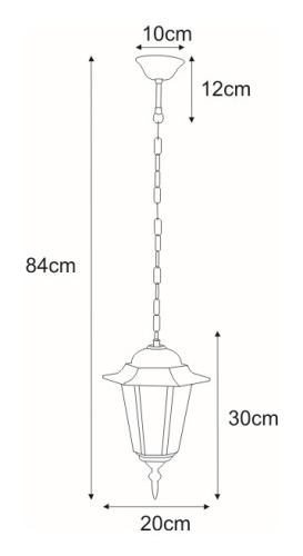 Lampa ogrodowa wisząca K-5009H CZARNY z serii STANDARD