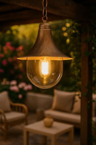 Lampa ogrodowa wisząca K-8126 CZARNY/ZŁOTY z serii BOSTON