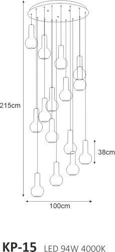 Lampa wisząca KP-15 z serii ARVI BLACK