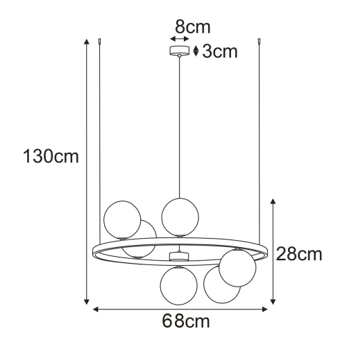 Lampa wisząca K-5697 z serii SATURNO