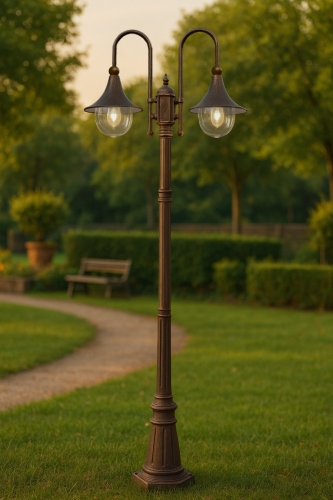 Lampa ogrodowa stojąca K-8127 CZARNY/ZŁOTY z serii BOSTON