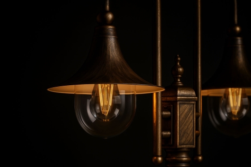 Lampa ogrodowa stojąca K-8127 CZARNY/ZŁOTY z serii BOSTON