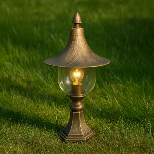 Lampa ogrodowa stojąca K-8128 CZARNY/ZŁOTY z serii BOSTON