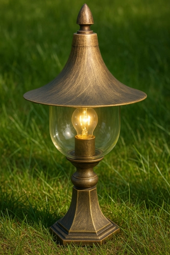 Lampa ogrodowa stojąca K-8128 CZARNY/ZŁOTY z serii BOSTON