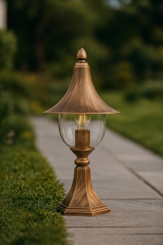 Lampa ogrodowa stojąca K-8128 CZARNY/ZŁOTY z serii BOSTON