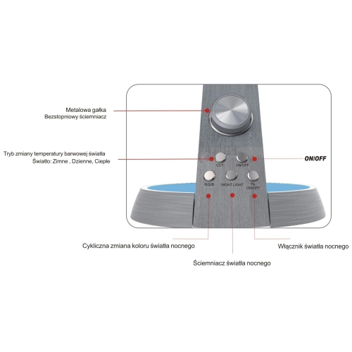 Lampka biurkowa K-BL1063 SREBRNY z serii BERKANE