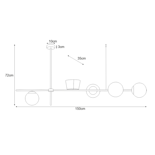 Lampa sufitowa K-4737 z serii VUELTA