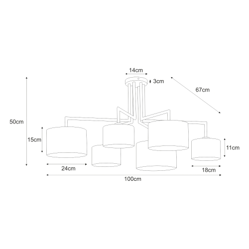 Lampa sufitowa K-4321 z serii SIMONE BLACK