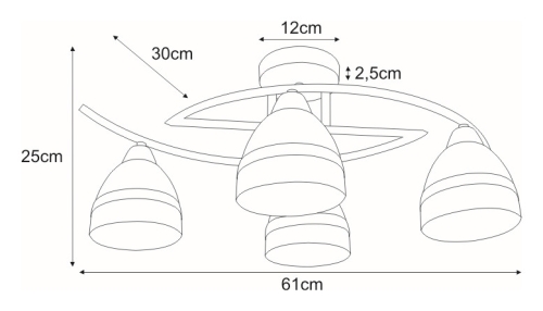 Lampa sufitowa K-JSL-6572/4 AB z serii COLAR