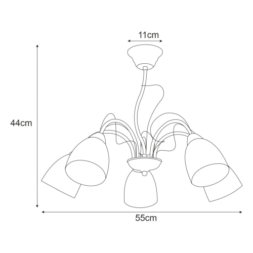 Lampa sufitowa K-JSL-6218/5 CHR z serii ARON