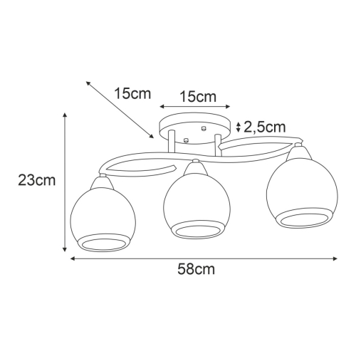 Lampa sufitowa K-JSL-6084/3 AB z serii LARA