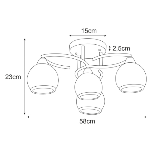 Lampa sufitowa K-JSL-6084/4 AB z serii LARA