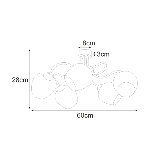 Lampa sufitowa K-5191 z serii DIUNA