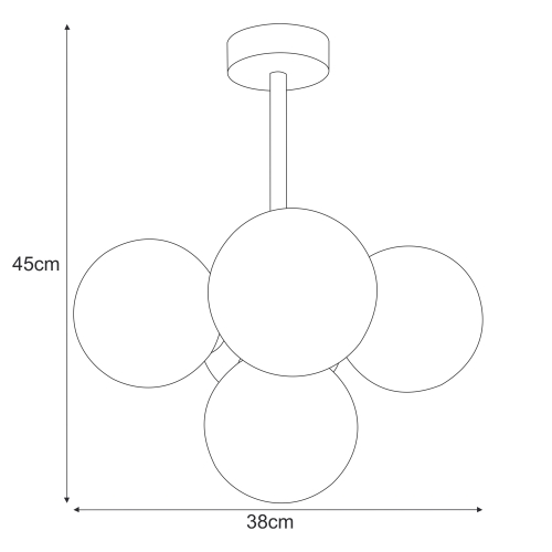 Lampa sufitowa K-5367 z serii PIRO