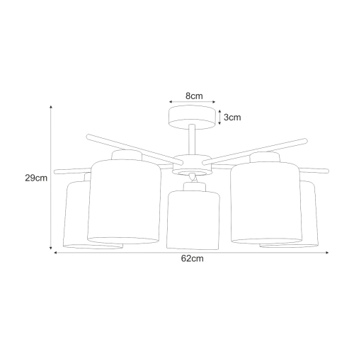 Lampa sufitowa K-5527 z serii LUNA