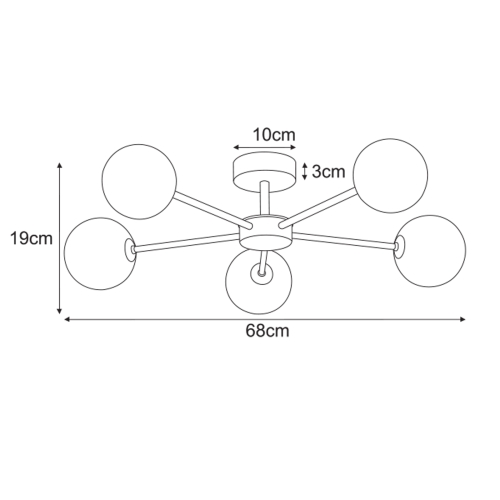 Lampa sufitowa K-5717 z serii GRETA