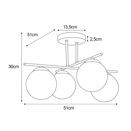 Lampa sufitowa  K-5166 z serii GAMMA