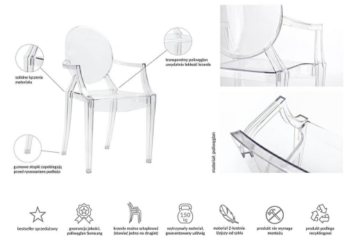 Krzesło LOUIS transparentne