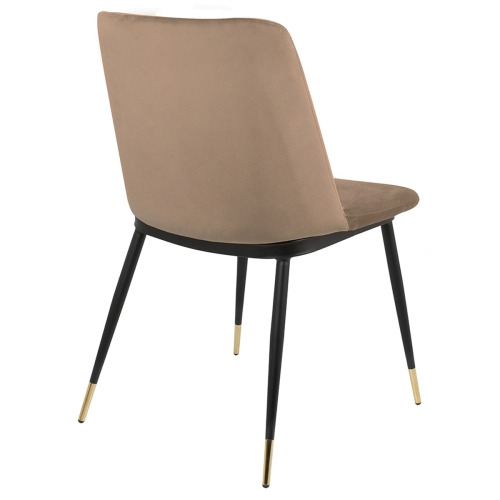 Krzesło DIEGO khaki / beżowe - welur, podstawa czarno złota