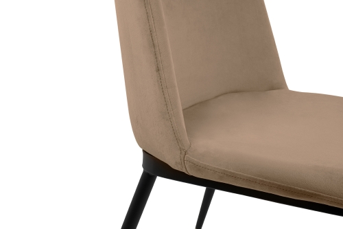 Krzesło DIEGO khaki / beżowe - welur, podstawa czarno złota