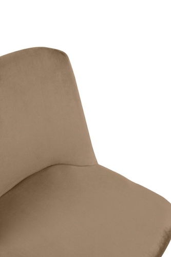 Krzesło DIEGO khaki / beżowe - welur, podstawa czarno złota