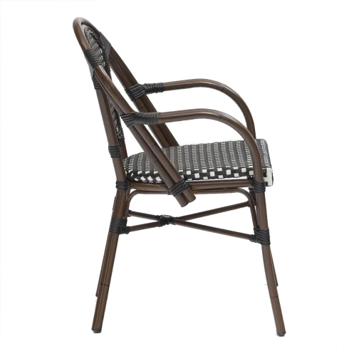 Krzesło ogrodowe CAFE PARIS ARM brązowe rattan