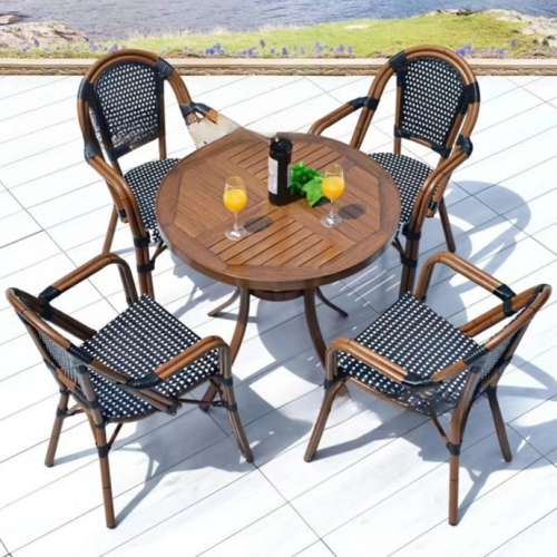 Krzesło ogrodowe CAFE PARIS ARM brązowe rattan