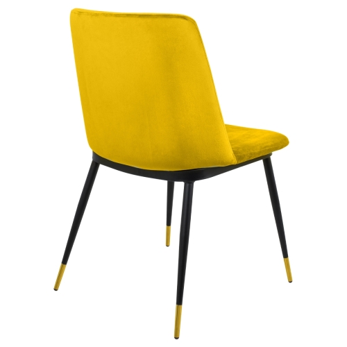 Krzesło DIEGO żółte - welur, podstawa czarno złota