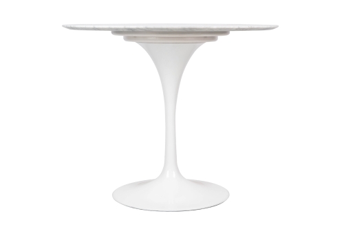 Stół TULIP MARBLE 90 CARRARA biały - marmur, metal