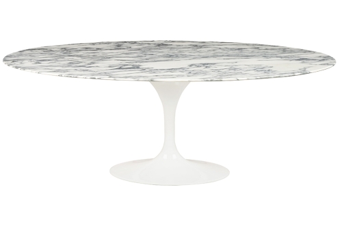 Stół TULIP ELLIPSE MARBLE ARABESCATO 200 biały - marmur, metal