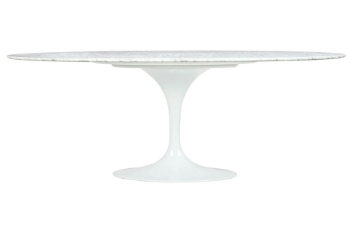 Stół TULIP ELLIPSE MARBLE CARRARA 200 biały - marmur, metal