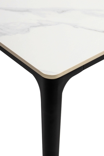 Stół SLIM 180x90 biały, czarny - ceramiczny marmur, aluminium
