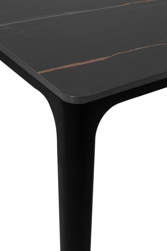 Stół SLIM 140x80 czarny - ceramiczny marmur, aluminium