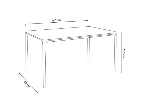 Stół SLIM 140x80 czarny - ceramiczny marmur, aluminium