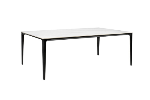 Stół SLIM 200x120 biały, czarny - ceramiczny marmur, aluminium
