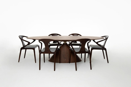 Stół UFO 240 brązowy, naturalny fornir