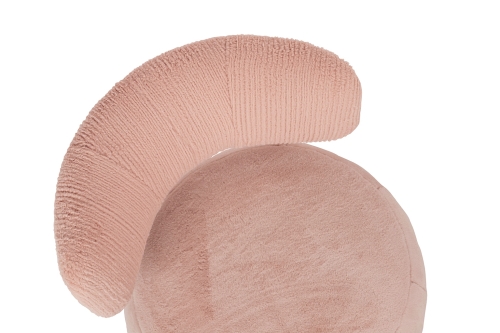Fotel LOW TEDDY PINK różowy - stal