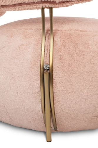 Fotel LOW TEDDY PINK różowy - stal