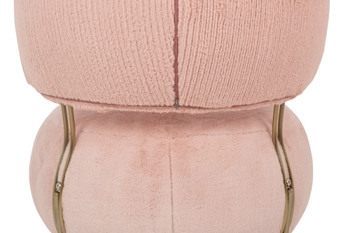 Fotel LOW TEDDY PINK różowy - stal