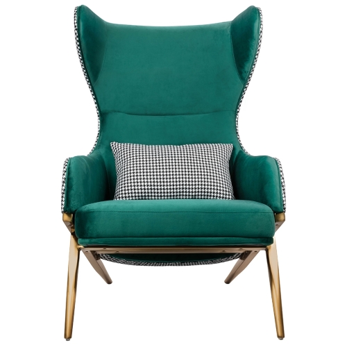 Fotel HAMPTON VELVET ciemny zielony - welur, metal