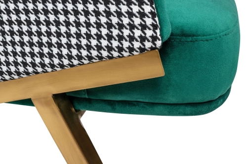 Fotel HAMPTON VELVET ciemny zielony - welur, metal