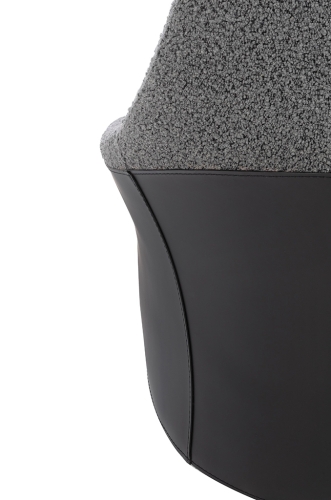 Fotel LOBBY TEDDY szary - stal, opal