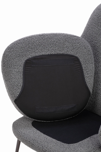 Fotel LOBBY TEDDY szary - stal, opal