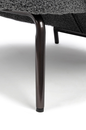 Fotel LOBBY TEDDY szary - stal, opal