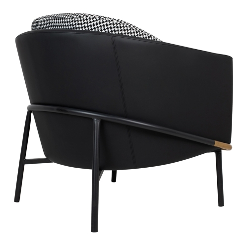 Fotel GUBI czarny - ekoskóra, metal