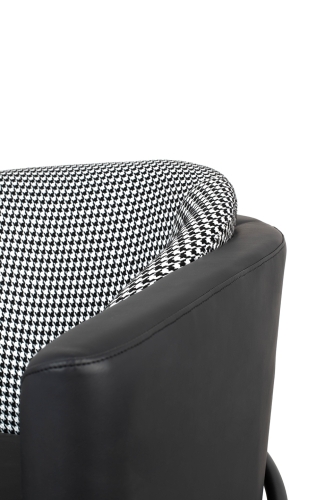 Fotel GUBI czarny - ekoskóra, metal