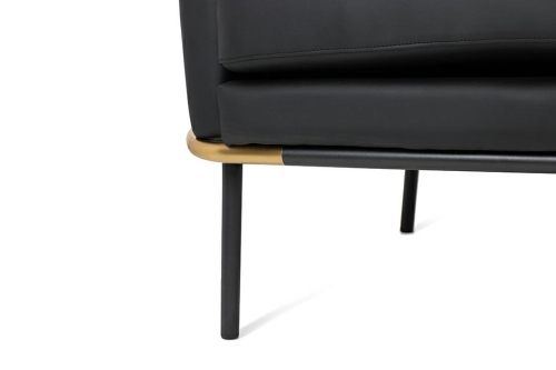 Fotel GUBI czarny - ekoskóra, metal