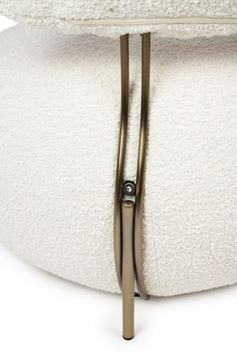 Fotel LOW TEDDY biały - stal